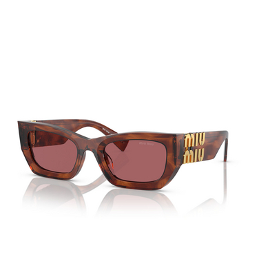 Miu Miu MU 09WS Sunglasses 11Q08S striped tobacco - three-quarters view