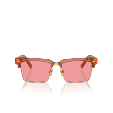 Miu Miu MU 10ZS Sunglasses 15T1D0 caramel trasparent - front view