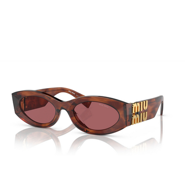 Miu Miu MU 11WS Sunglasses 11Q08S striped tobacco - three-quarters view