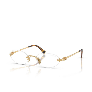 Miu Miu MU A54S Sonnenbrillen 5AK08N gold - Dreiviertelansicht
