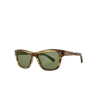 Mr. Leight DAMONE S Sunglasses MBW-WG/BOXGRN matte beachwood-white gold/boxwood green - three-quarters view