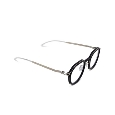 Mykita BIRCH Eyeglasses 471 mh49-pitch black/matte silver - three-quarters view