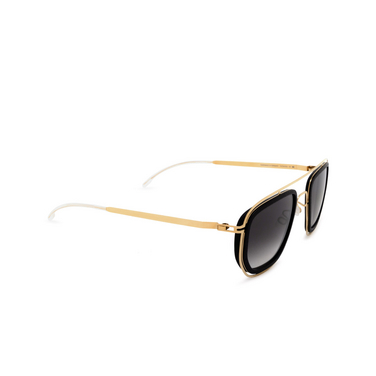 Mykita FERLO Sunglasses 585 mh7-pitch black/glossy gold - three-quarters view