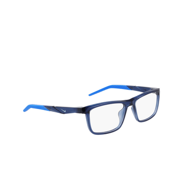 Nike 7057 Eyeglasses 410 navy - three-quarters view