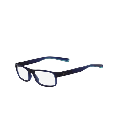 Nike 7090 Eyeglasses 411 matte navy / photo blue - three-quarters view