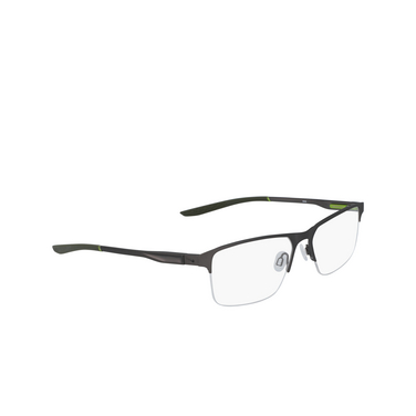 Nike 8045 Eyeglasses 076 brushed gunmetal / cargo khaki - three-quarters view