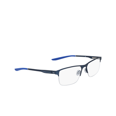 Nike 8045 Eyeglasses 416 brushed thunder blue / racer - three-quarters view