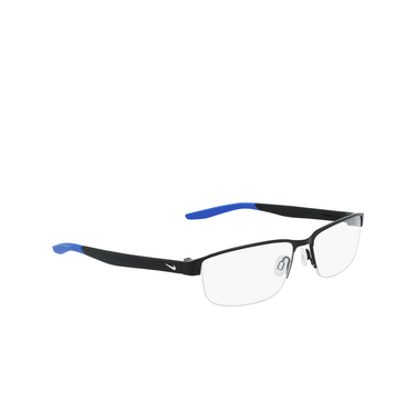 Nike 8138 Eyeglasses 008 satin black / racer blue - three-quarters view