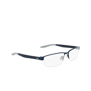 Nike 8138 Eyeglasses 405 satin navy / wolf grey - three-quarters view