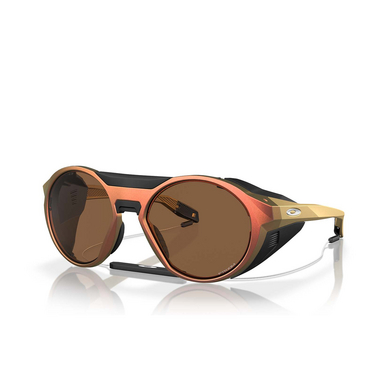 Oakley CLIFDEN Sunglasses 944023 matte red gold colorshift - three-quarters view
