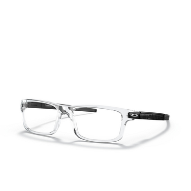 Oakley CURRENCY Eyeglasses 802614 polished clear - three-quarters view