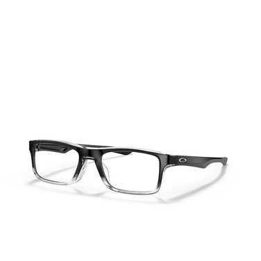 Oakley PLANK 2.0 Eyeglasses 808112 polished black clear fade - three-quarters view