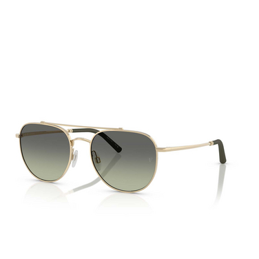 Oliver Peoples R-10 Sunglasses 52452A brushed gold - three-quarters view