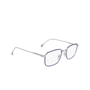 Paul Smith GARRICK Eyeglasses 04 shiny silver shiny blue - three-quarters view