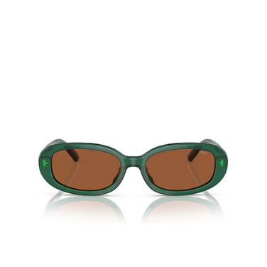 Lunettes de soleil Polo Ralph Lauren PH4198U 619573 shiny transparent green - Vue de face