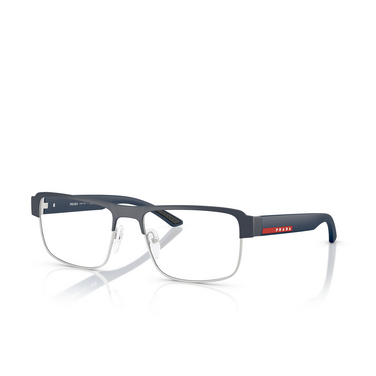 Prada Linea Rossa PS 51RV Korrektionsbrillen TFY1O1 blue baltic rubber / silver - Dreiviertelansicht