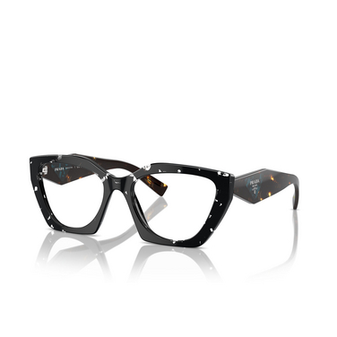 Prada PR 09YV Eyeglasses 15S1O1 black crystal tortoise - three-quarters view