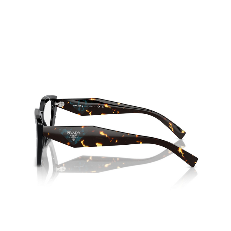 Prada PR 09YV Eyeglasses 15S1O1 black crystal tortoise - 3/4