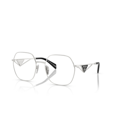 Prada PR 59ZV Eyeglasses 1BC1O1 silver - three-quarters view