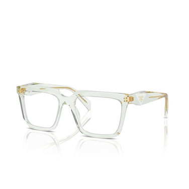 Prada PR A19V Eyeglasses 14R1O1 transparent mint - three-quarters view