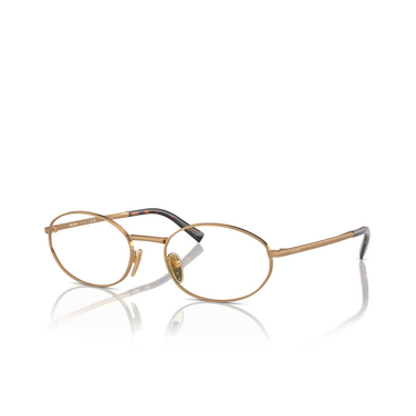 Prada PR A57V Eyeglasses 7OE1O1 brass - three-quarters view