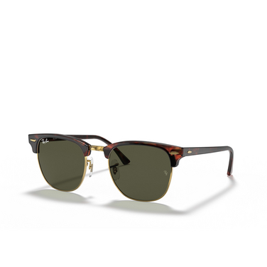Ray-Ban CLUBMASTER Sunglasses W0366 tortoise on gold - three-quarters view