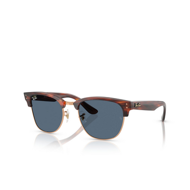 Lunettes de soleil Ray-Ban CLUBMASTER REVERSE 13983A striped havana on rose gold - Vue trois quarts