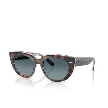 Ray-Ban DOREEN Sunglasses 1413S3 dark havana on transparent multicolour - three-quarters view