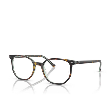 Ray-Ban ELLIOT Eyeglasses 8249 havana on transparent green - three-quarters view