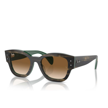 Ray-Ban JORGE Sunglasses 140251 striped green on green - three-quarters view