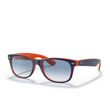 Ray-Ban NEW WAYFARER Sunglasses 789/3F blue on orange - three-quarters view