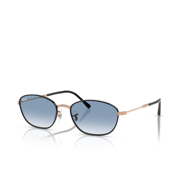 Ray-Ban RB3749 Sunglasses 92723F black on rose gold - three-quarters view