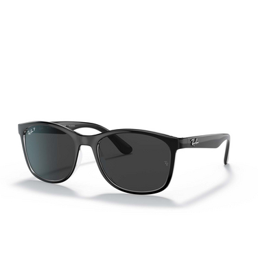Ray-Ban RB4374 Sunglasses 603948 black on transparent - three-quarters view