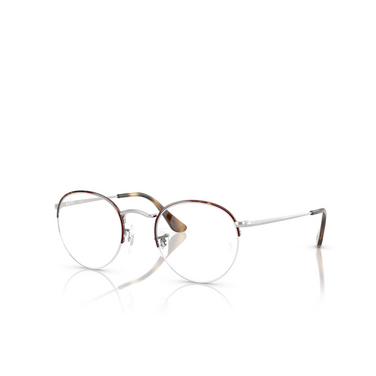 Ray-Ban ROUND GAZE Eyeglasses 3178 havana on silver - three-quarters view