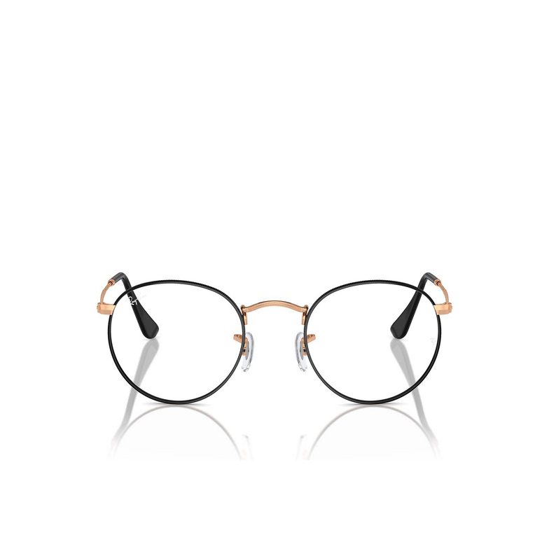 Gafas graduadas Ray-Ban ROUND METAL 3173 black on rose gold - 1/4