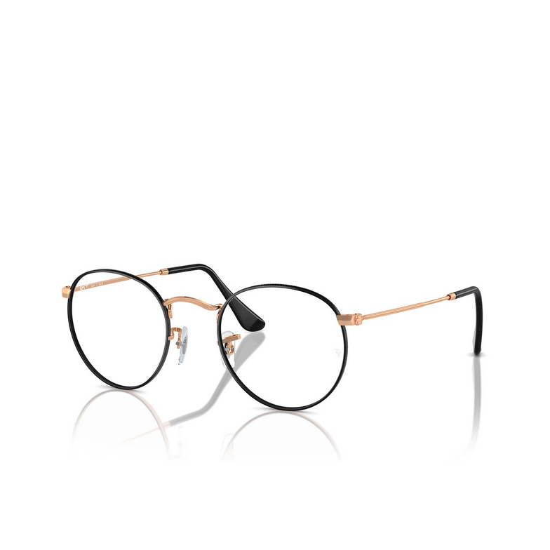 Gafas graduadas Ray-Ban ROUND METAL 3173 black on rose gold - 2/4