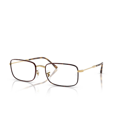 Ray-Ban RX3746V Eyeglasses 3177 havana on gold - three-quarters view