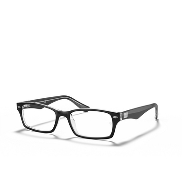 Ray-Ban RX5206 Eyeglasses 2034 black on transparent - three-quarters view