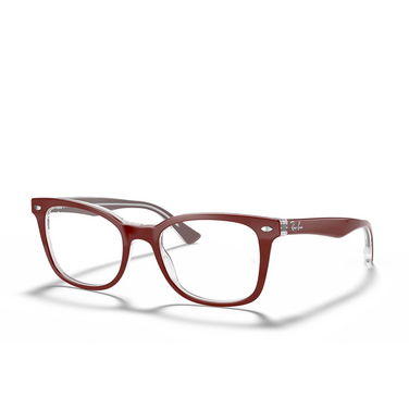 Ray-Ban RX5285 Eyeglasses 5738 bordeaux on transparent - three-quarters view
