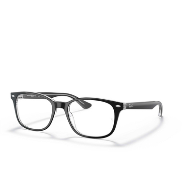 Ray-Ban RX5375 Eyeglasses 2034 black on transparent - three-quarters view