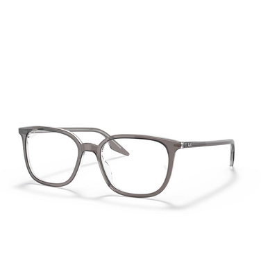 Lunettes de vue Ray-Ban RX5406 8111 grey on transparent - Vue trois quarts