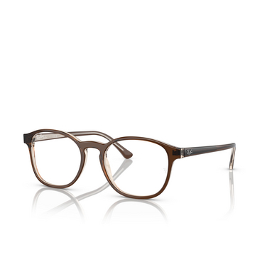 Ray-Ban RX5417 Eyeglasses 8365 brown on transparent light brown - three-quarters view