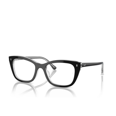 Ray-Ban RX5433 Eyeglasses 2034 black on transparent - three-quarters view