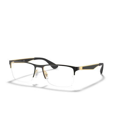 Ray-Ban RX6335 Eyeglasses 2890 black on gold - three-quarters view
