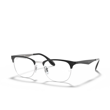 Ray-Ban RX6346 Eyeglasses 2861 black on silver - three-quarters view