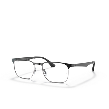 Ray-Ban RX6363 Eyeglasses 2861 black on silver - three-quarters view