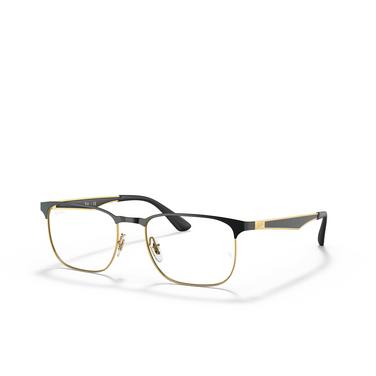 Ray-Ban RX6363 Eyeglasses 2890 black on gold - three-quarters view