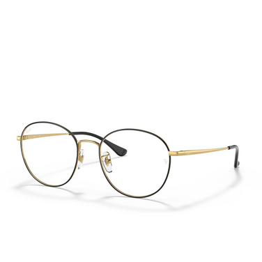 Ray-Ban RX6475D Eyeglasses 2991 black on gold - three-quarters view