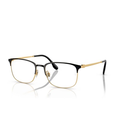 Ray-Ban RX6494 Eyeglasses 2991 black on gold - three-quarters view