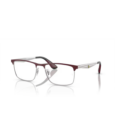 Ray-Ban RX6516M Eyeglasses F090 dark red on silver - three-quarters view